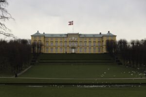White Birds Flying IN Front of Frederiksberg Palace
